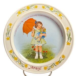 Newell Pottery Co APRIL plate 7.25" Months Of The Year Numbered Vintage 1984